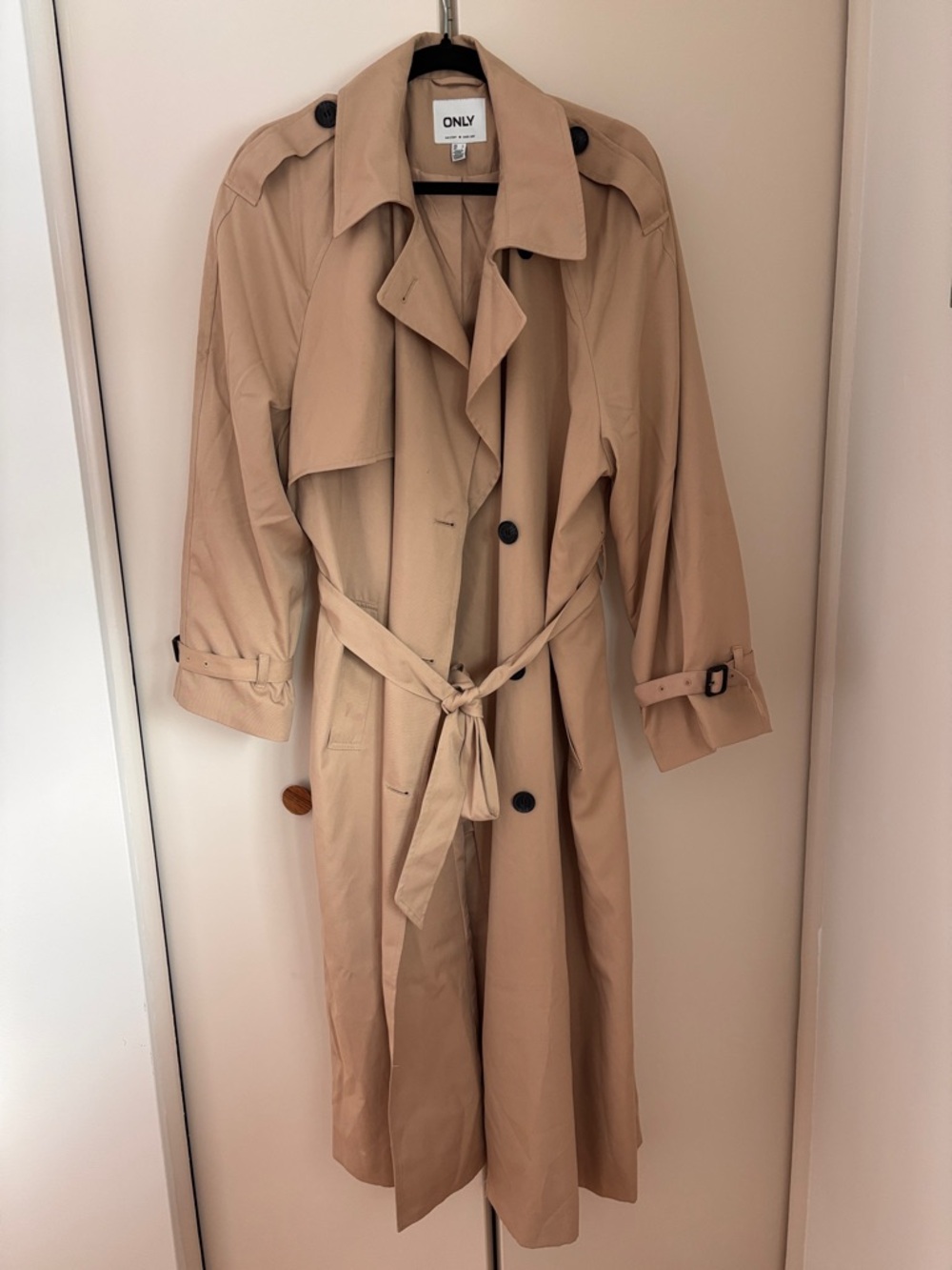 ONLY Beige Belted Trench Coat
